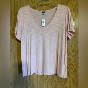 Light pink flowy short sleeved shirt